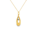 14k Yellow Gold 0.12 ctw Drop Diamond Necklace