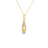 14k Yellow Gold 0.12 ctw Drop Diamond Necklace