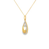 14k Yellow Gold 0.12 ctw Drop Diamond Necklace