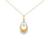 14k Yellow Gold 0.12 ctw Drop Diamond Necklace