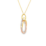 14k Tri-tone 0.25 ctw Interlocking Diamond Necklace