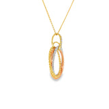 14k Tri-tone 0.25 ctw Interlocking Diamond Necklace