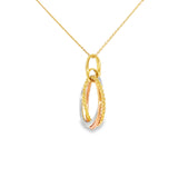 14k Tri-tone 0.25 ctw Interlocking Diamond Necklace