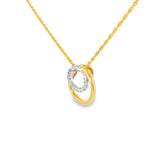 14k Two-tone 0.15 ctw Circle Diamond Pendant