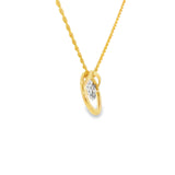 14k Two-tone 0.15 ctw Circle Diamond Pendant