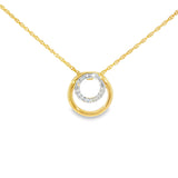 14k Two-tone 0.15 ctw Circle Diamond Pendant
