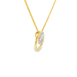 14k Two-tone 0.15 ctw Circle Diamond Pendant
