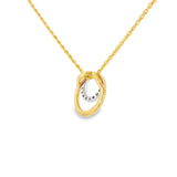 14k Two-tone 0.15 ctw Circle Diamond Pendant