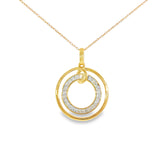 14k Two-tone 0.25 ctw Circle Diamond Necklace
