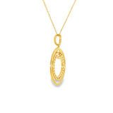 14k Two-tone 0.25 ctw Circle Diamond Necklace