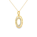 14k Two-tone 0.25 ctw Circle Diamond Necklace