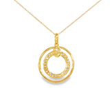 14k Two-tone 0.25 ctw Circle Diamond Necklace