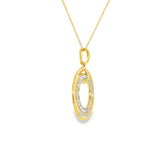 14k Two-tone 0.25 ctw Circle Diamond Necklace