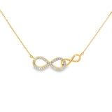 14k Yellow Gold 0.15 ctw Infinity Diamond Necklace