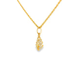 14k Yellow Gold 0.15 ctw Nature Inspired Diamond Necklace