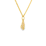 14k Yellow Gold 0.15 ctw Nature Inspired Diamond Necklace
