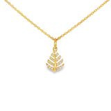 14k Yellow Gold 0.15 ctw Nature Inspired Diamond Necklace