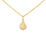14k Yellow Gold 0.15 ctw Nature Inspired Diamond Necklace