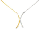 14k Two-tone 0.14 ctw Free Form Diamond Necklace