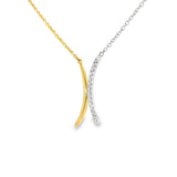 14k Two-tone 0.14 ctw Free Form Diamond Necklace