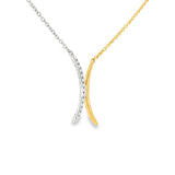 14k Two-tone 0.14 ctw Free Form Diamond Necklace