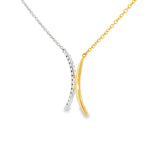 14k Two-tone 0.14 ctw Free Form Diamond Necklace