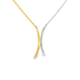 14k Two-tone 0.14 ctw Free Form Diamond Necklace