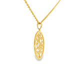 14k Yellow Gold 0.32 ctw Nature Inspired Diamond Necklace