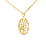 14k Yellow Gold 0.32 ctw Nature Inspired Diamond Necklace