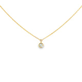 14k Yellow Gold 0.1 ctw Bezel Diamond Necklace