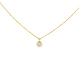 14k Yellow Gold 0.1 ctw Bezel Diamond Necklace