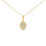 14k Yellow Gold 0.28 ctw Vintage Inspired Diamond Necklace