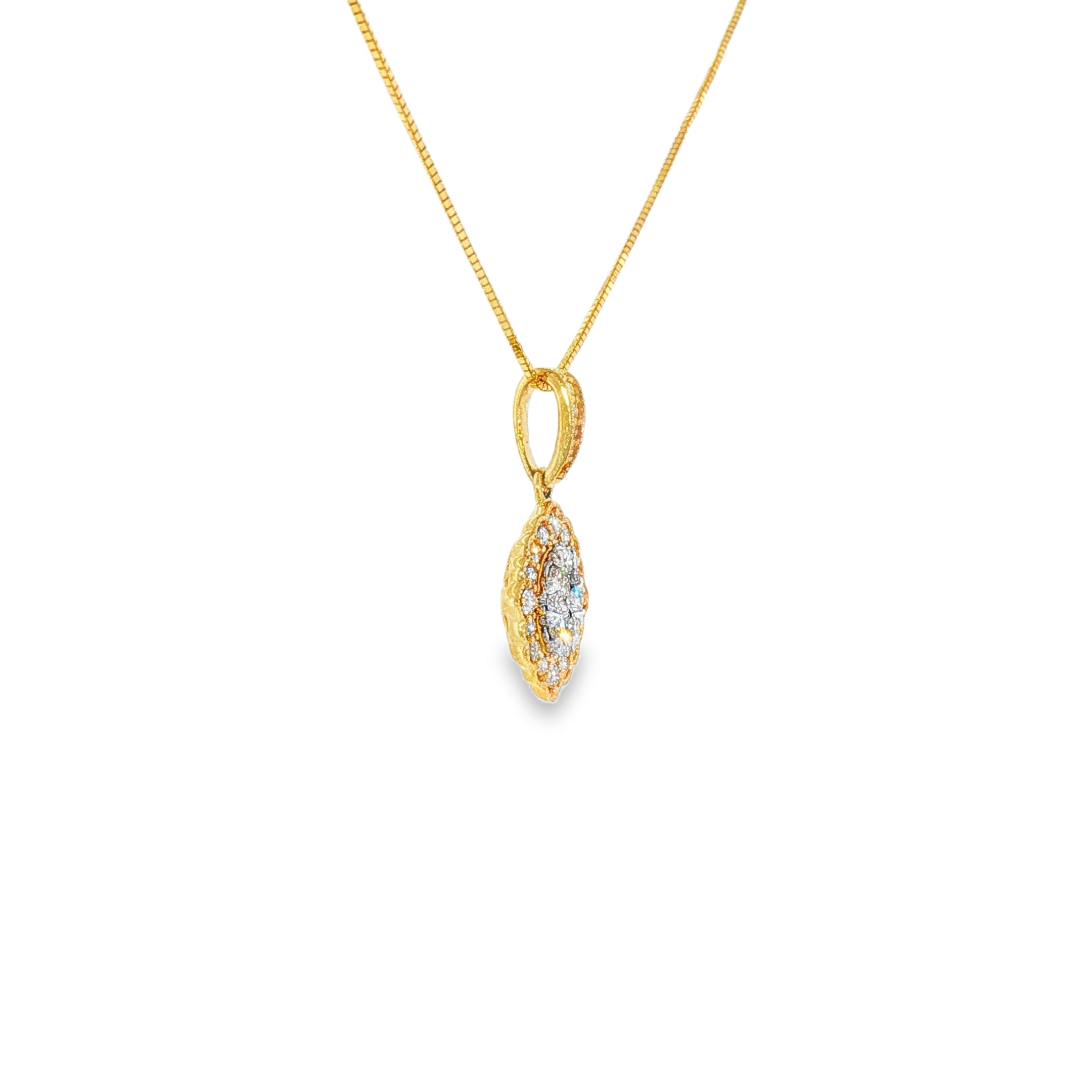 14k Yellow Gold 0.28 ctw Vintage Inspired Diamond Necklace