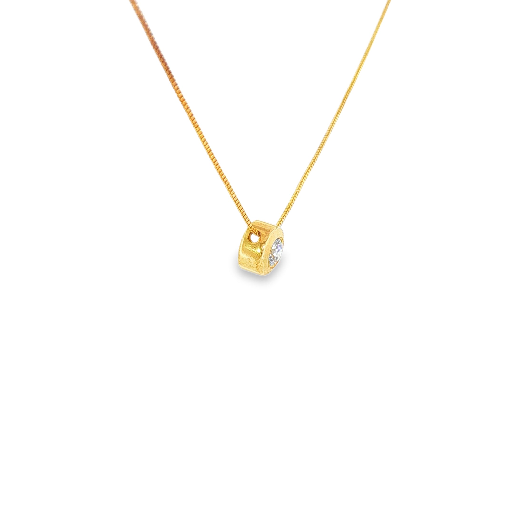 14k Yellow Gold 0.20 ctw Solitaire Diamond Pendant