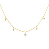 14k Yellow Gold 0.19 ctw Station Diamond Necklace