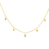 14k Yellow Gold 0.19 ctw Station Diamond Necklace