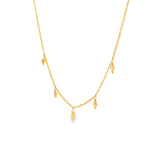 14k Yellow Gold 0.19 ctw Station Diamond Necklace