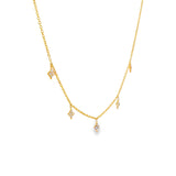 14k Yellow Gold 0.19 ctw Station Diamond Necklace