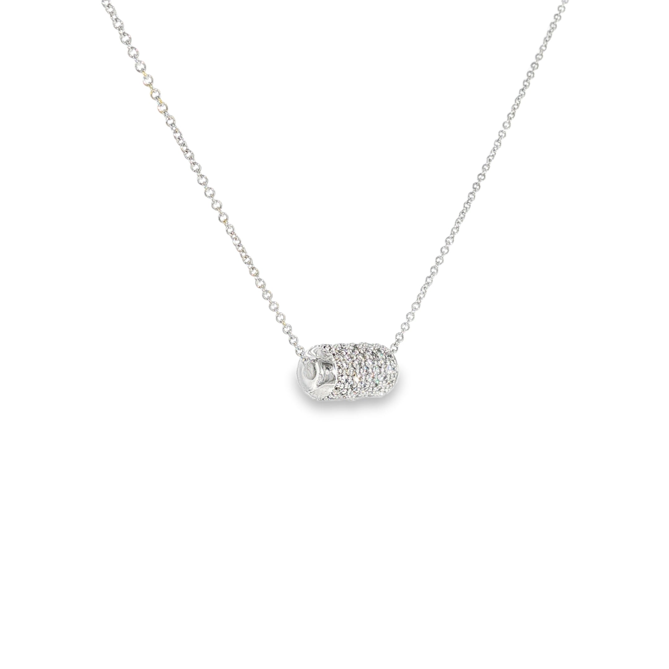 14k White Gold 0.53 ctw Barrel Diamond Necklace