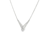 14k White Gold 0.26 ctw Geometric Diamond Necklace