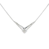 14k White Gold 0.26 ctw Geometric Diamond Necklace
