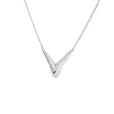 14k White Gold 0.26 ctw Geometric Diamond Necklace