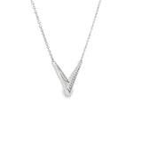14k White Gold 0.26 ctw Geometric Diamond Necklace