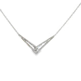 14k White Gold 0.26 ctw Geometric Diamond Necklace