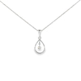 14k White Gold 0.07 ctw Drop Diamond Necklace
