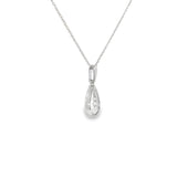 14k White Gold 0.07 ctw Drop Diamond Necklace