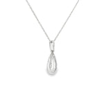 14k White Gold 0.07 ctw Drop Diamond Necklace