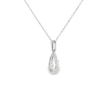 14k White Gold 0.07 ctw Drop Diamond Necklace