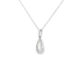 14k White Gold 0.07 ctw Drop Diamond Necklace