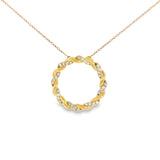 10k Yellow Gold 0.25 ctw Circle Diamond Pendant